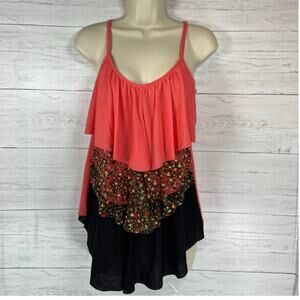 Vintage Lipsitick Y2k Medium pink black floral fairycore babydoll coquette USA